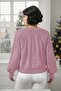 Crew Neck Hair Knitted Patterned Powder Knitwear Knitted Sweater - 2
