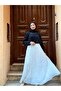 Lined Wrinkled Chiffon Skirt with Hemline - 5