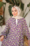 Purple Half Button Skirt Layered Dress - 3