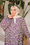 Purple Half Button Skirt Layered Dress - 2