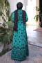 Emerald Green Patterned Skirt Tiered Viscon Dress - 4