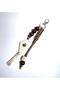 Handmade Brown Cream Color Men's Bag Charm Pants Belt Accessory Keychain - 3