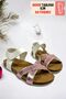 White Velcro Cross Girls' Sandals
