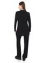 Stand Collar Viscose Tunic and Trousers Set-Black - 8