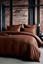 – 100% Cotton Double Duvet Cover Set | Coffee - 7