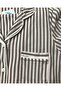 -24653- Front Open Pink Striped Pajama Set- - 3