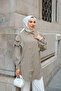 Women's Ruffled Sleeve Shirt Mold Green - 5