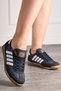 Unisex Orthopedic Laci Sports Shoes Striped Lace up Low Non-Slip Sole Lightweight Walking Sneaker 1595