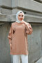 تونيك نسائي بأربطة جانبية من فرو المنك - 5