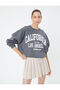 College Sweatshirt Raised Comfortable Fit Long Printed