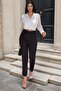 Black Slim Fit Cutout, Pocket Detail, Classic Pants