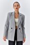 4516 Women's Sheepskin Blazer Jacket Gray - 2