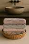 3 Pieces of Footprint Patterned Cotton 50 X 70 Authentic Towel Bath and Sink Mat - 2