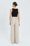 4315 Women's Elastic Waist Palazzo Trousers Beige - 6
