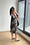 4647 Women's Elastic Waist Leopard Satin Skirt Soil - 4