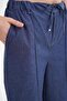 4679 Women's Elastic Waist Tied Denim Trousers Indigo - 6