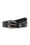 Wg117 Flat Leather Women's Belt with Metal Buckle