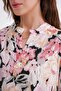 4649 Women's Judge Collar Floral Patterned Gathered Blouse Pink - 5
