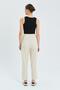 4566 Women's Elastic Waist Linen Trousers Natural - 6
