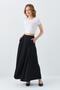 4631 Women's Parted Flared Skirt Black