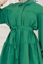 Tunic Suit with Flared Skirt-Green - 4