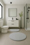 Modern Non-Slip Base Round Decorative Bathroom Mat Toilet Seat Set 80X80-60X60 cm