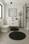 Modern Non-Slip Base Round Decorative Bathroom Mat Toilet Seat Set 80X80-60X60 cm