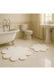 Modern Decorative Non-Slip Base Daisy Shaped Bathroom Mat Toilet Seat Set 80X80-60X60 cm - 3