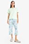 Regular Fit Short Sleeve Top Elastic Waist Patterned Capri Bottom-Fall in Love F3138Ax25Sm