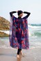 Women's Hijab Swimsuit V Neck Kaftan Pareo Tie Dye Patterned - 3