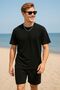Unisex Oversize Two Thread Cotton Summer Shorts Set.Single - 2