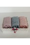 Basket with Knitted Towel 30*50 Colored Cotton 3 Pieces of Towels and Basket Gift Bundle Dowry - 3