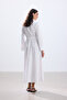 Ekru Poplin Shirt Dress with Pocket Detail - 7