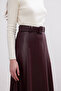 Claret Red Leather Skirt - 7