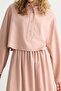 Dusty Pink Cotton Linen Shirt with Stitching Details - 5