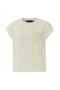 White T-Shirt with Embroidery Detail and Short Sleeves