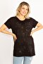 Women's Large Size Black Stone Detailed Blouse 65n34565 - 7