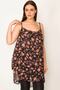 Women's Large Size Colorful Patterned Chiffon Fabric Strap Layered Tunic 65n32041 - 6