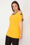 Women's Large Size Yellow Blouse with One Shoulder and Glitter Detail on the Collar 65n29510 - 4