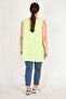 Women's Green Large Size Front A Pleated V-Neck Sleeveless Tunic 65n36082 - 5