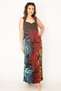 Women's Large Size Colorful Back Gipe Elastic Length Adjustment Strap Colorful Long Dress 65n32733 - 6