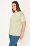 Women's Plus Size Green Shoulder Detailed Padded Blouse 65n32583 - 5