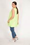 Women's Green Large Size Front A Pleated V-Neck Sleeveless Tunic 65n36082 - 4