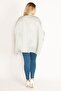 Women's Large Size Gray Glitter Detailed Cape 65n18922 - 4