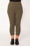 Women's Large Size Khaki Cotton Fabric Ruffle Detailed Leggings Capri 65n34125 - 6