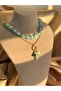Aquamarine Natural Stone Steel Necklace - 4