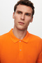 Ds Damat Regular Fit Orange 100% Cotton Long Lasting No Curling Polo Neck Embroidered T-Shirt - 3