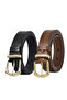 100% Genuine Leather Gold Buckle, Metal Bridge Set of 2 Black, Brown Women's Belt, 3 Cm=2pcs-kd-42 - 8