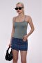 Moss Green Thin Strap Cotton Basic Undershirt Sh169 - 3