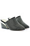 Silvia Platinum Stone Metal Heel Detailed Evening Dress Slippers - 5